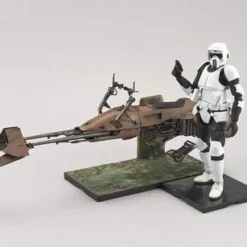 Bandai Bandai Scout Trooper & Speeder Bike 1/12 Model Kit, Star